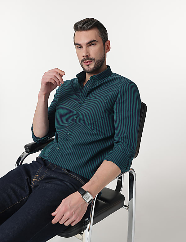 Pure Cotton Button Down Collar Shirt