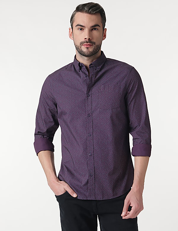 Cotton Rich Button Down Collar Shirt