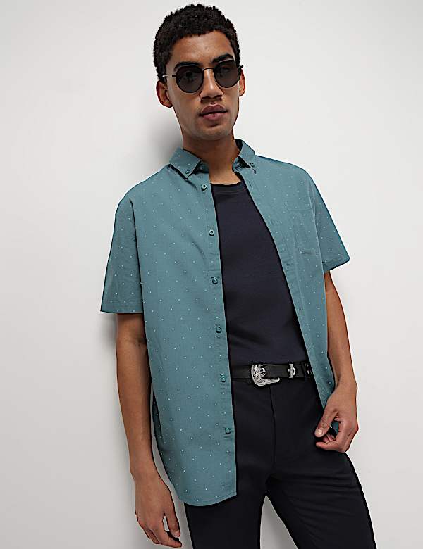 Pure Cotton Printed Half Sleeves Shirt