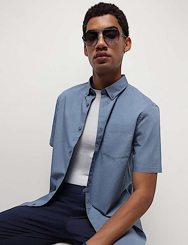 Pure Cotton Printed Half Sleeves Shirt