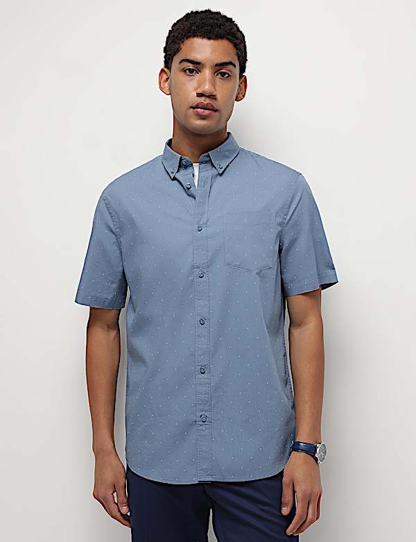 Pure Cotton Printed Half Sleeves Shirt