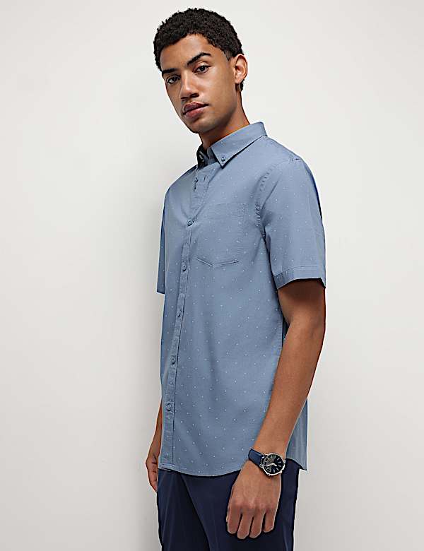 Pure Cotton Printed Half Sleeves Shirt
