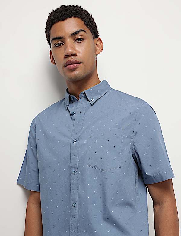 Pure Cotton Printed Half Sleeves Shirt