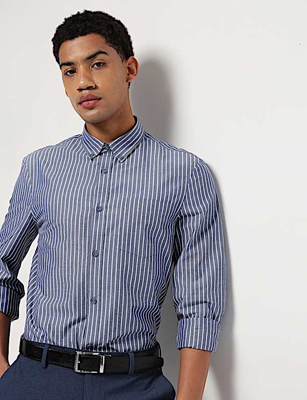 Pure Cotton Button Down Collar Shirt
