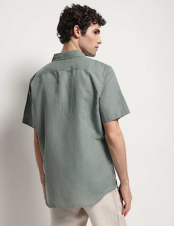 Linen Rich Short Sleeves Relaxed Fit Shirt