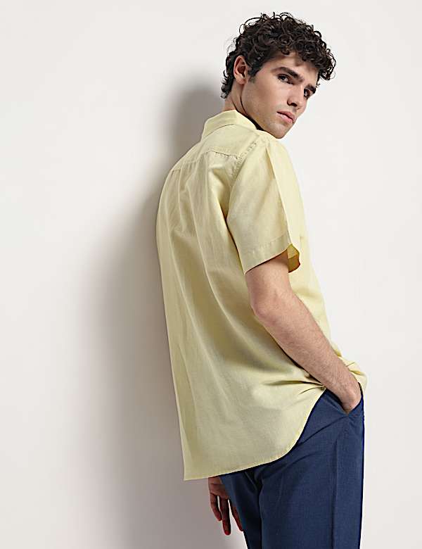 Linen Rich Short Sleeves Relaxed Fit Shirt
