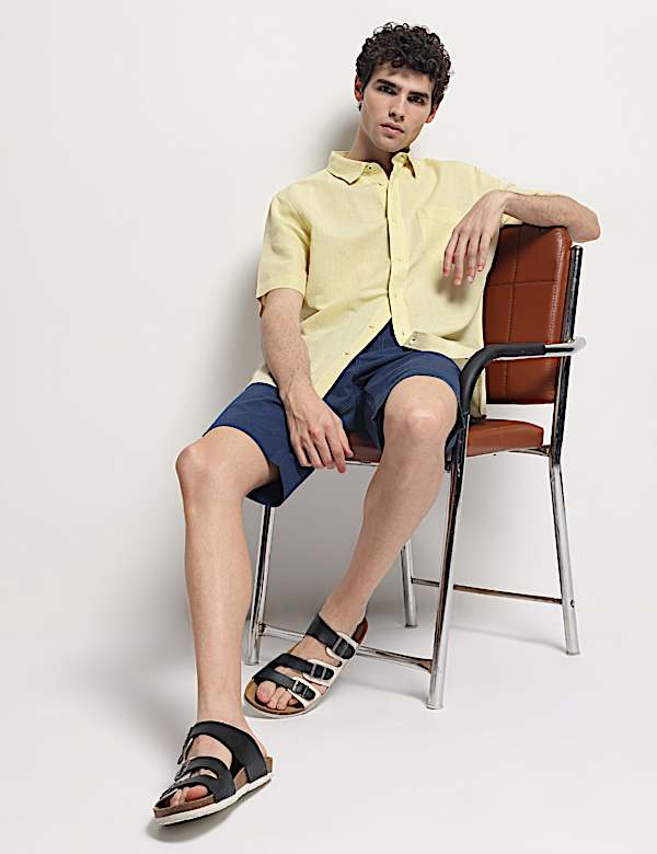 Linen Rich Short Sleeves Relaxed Fit Shirt