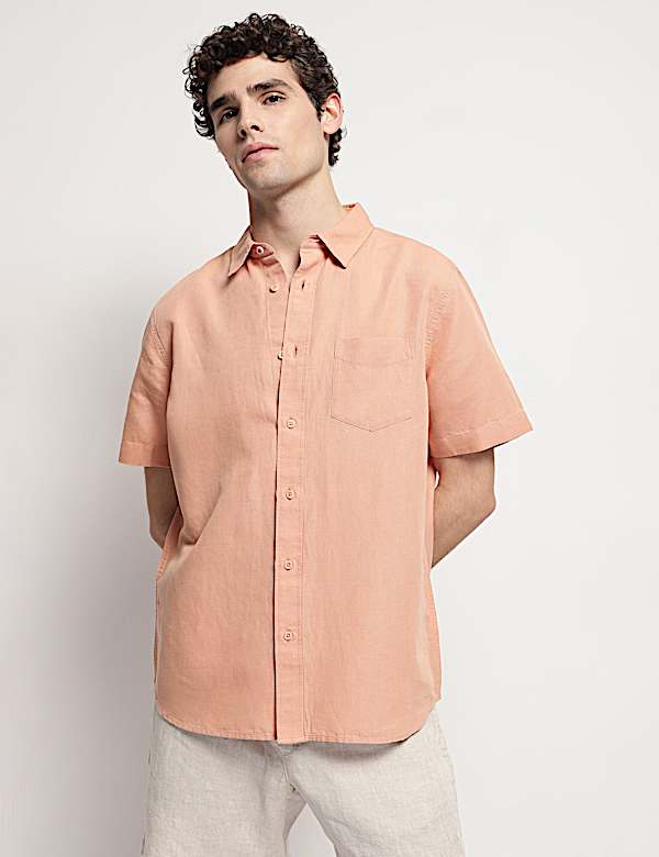 Linen Rich Short Sleeves Relaxed Fit Shirt