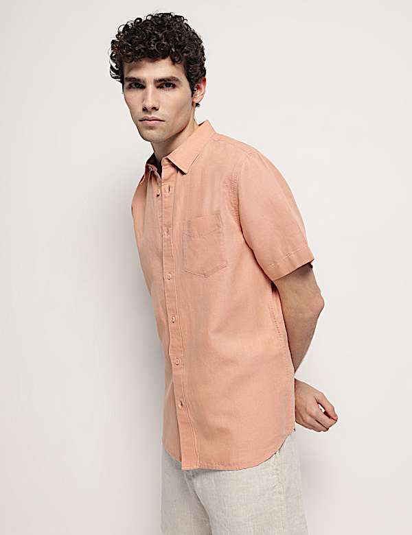 Linen Rich Short Sleeves Relaxed Fit Shirt