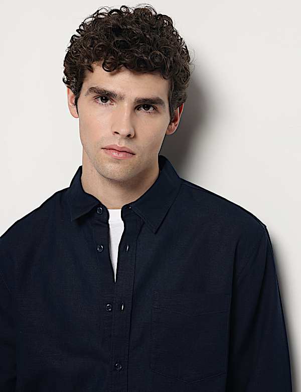 Linen Rich Relaxed Fit Shirt