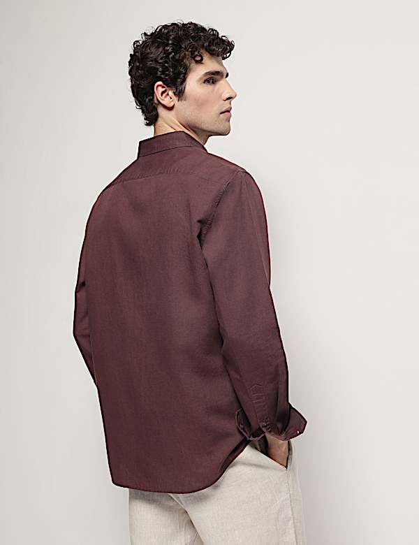 Cotton Linen Blend Relaxed Fit Shirt