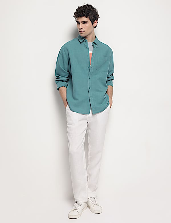 Linen Rich Relaxed Fit Shirt