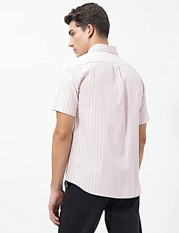 Pure Cotton Bengal Stripes Collared Shirt
