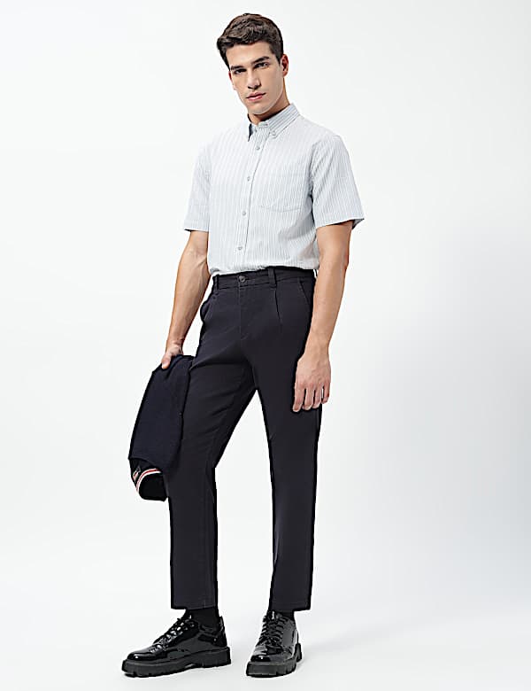 Pure Cotton Bengal Stripes Collared Shirt