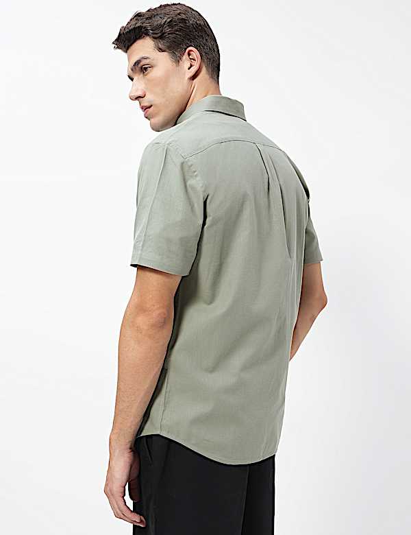 Pure Cotton Button-Down Collar Shirt