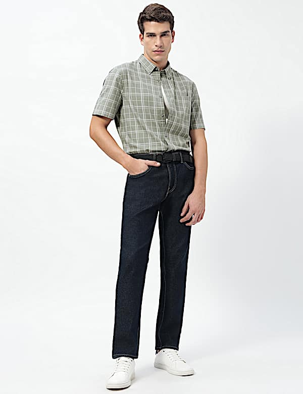 Pure Cotton Checks Short Sleeves Shirt