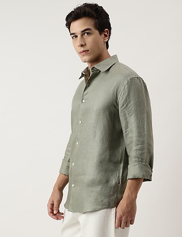 Linen Self Design Shirt