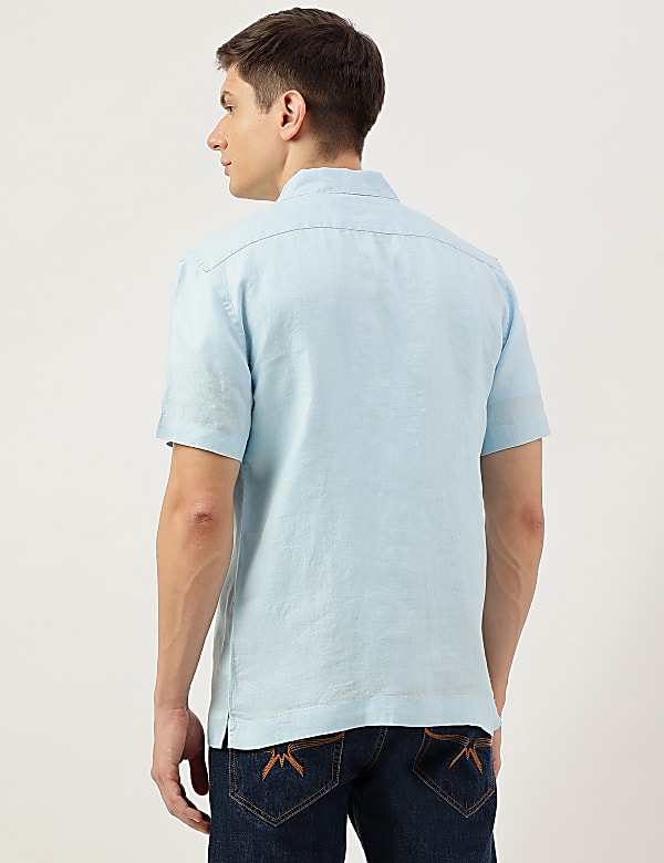 Linen Textured Short Sleeves Shirt