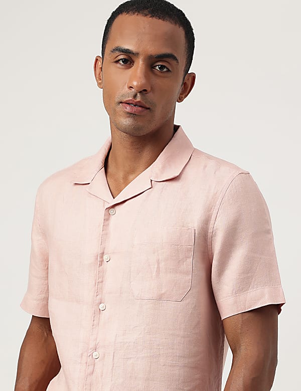 Linen Textured Short Sleeves Shirt