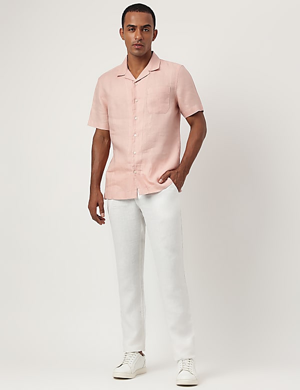 Linen Textured Short Sleeves Shirt