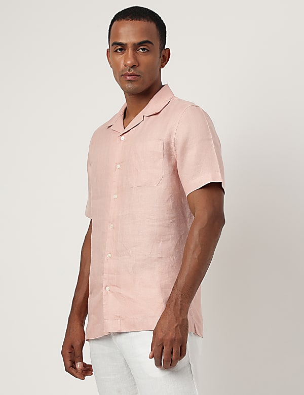 Linen Textured Short Sleeves Shirt