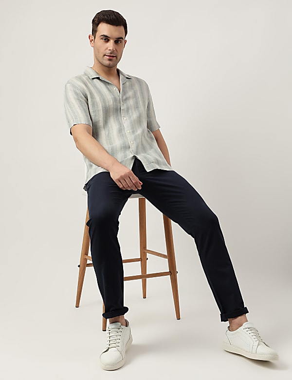 Pure Linen Regular Fit Striped Shirt
