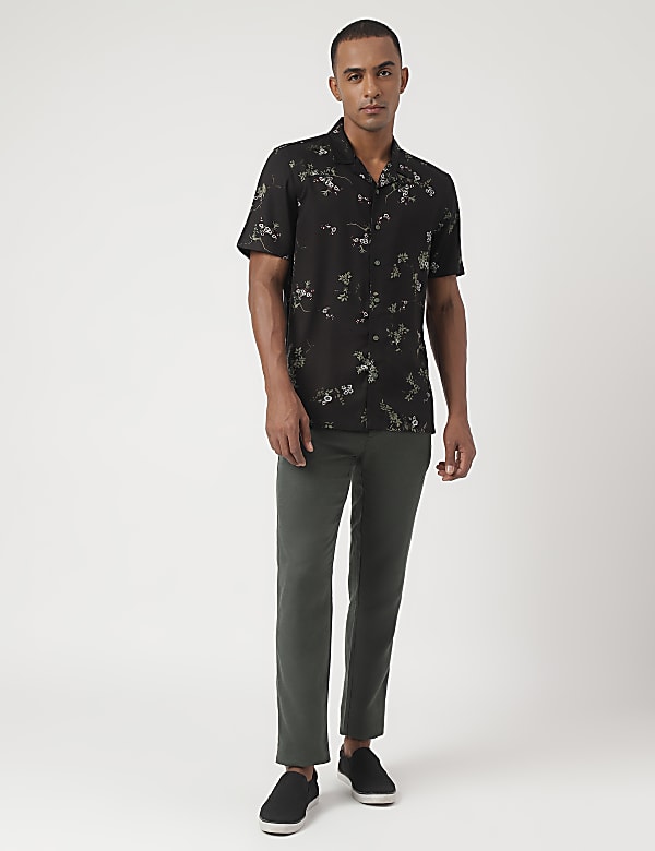 Pure Viscose Floral Cuban Collar Shirt