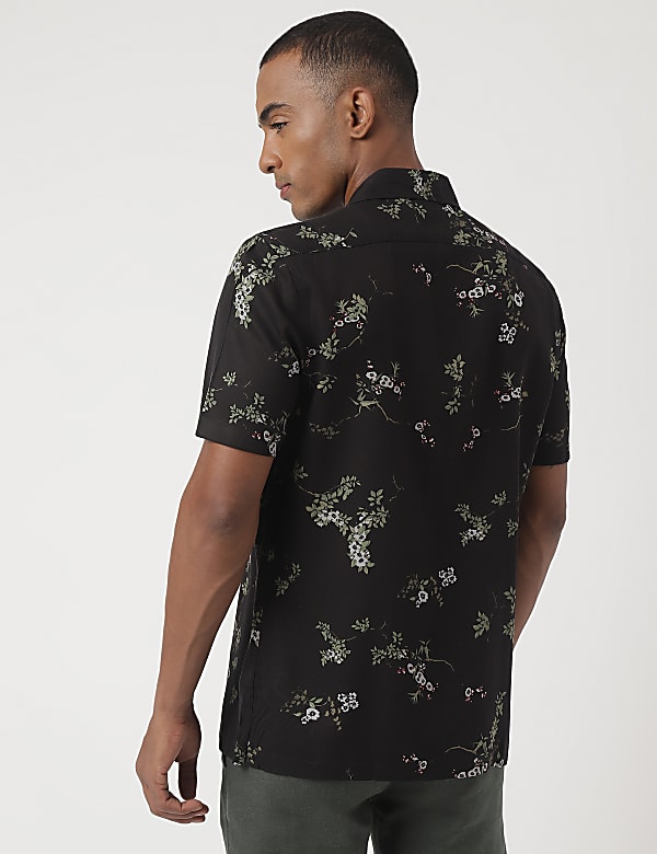Pure Viscose Floral Cuban Collar Shirt