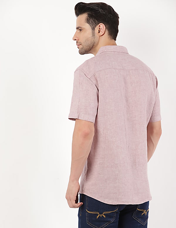 Pure Linen Plain Button Down Shirt