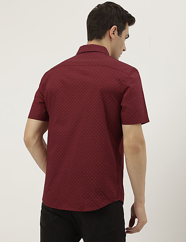 Pure Cotton Printed Spread Collar Shirt