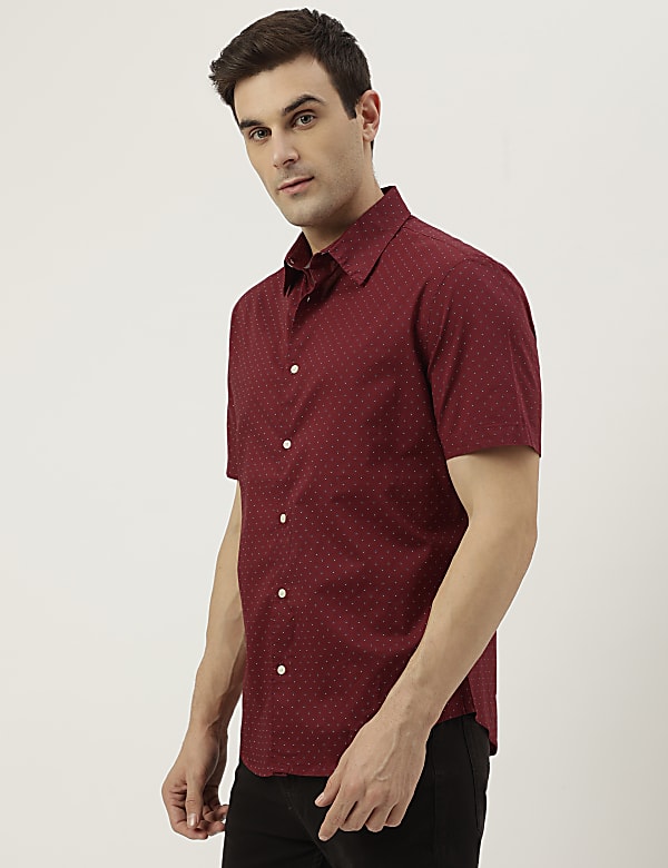 Pure Cotton Printed Spread Collar Shirt
