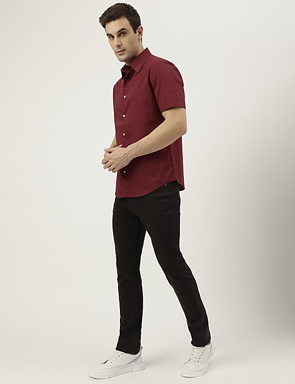Pure Cotton Printed Spread Collar Shirt