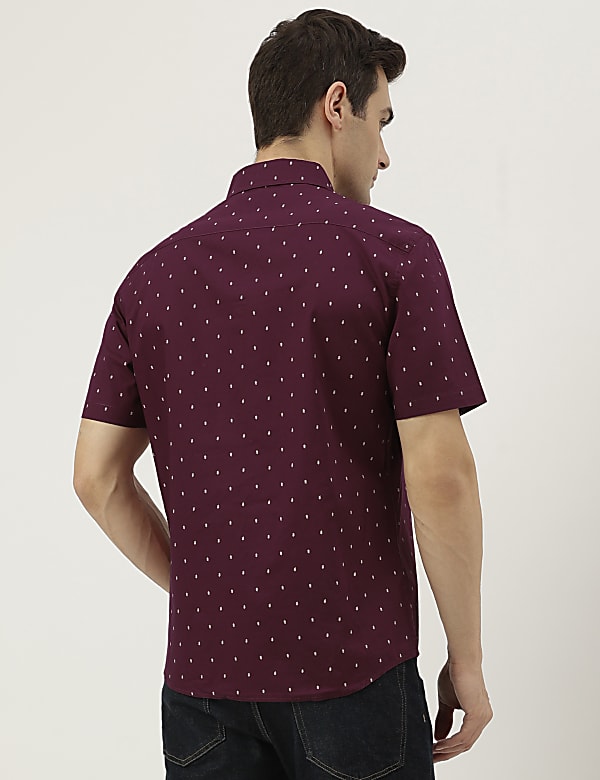 Pure Cotton Printed Spread Collar Shirt
