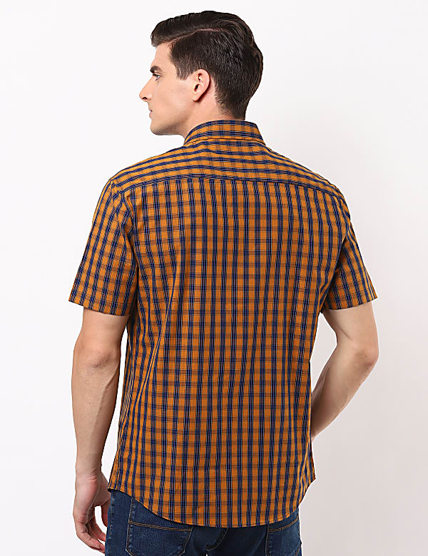 Pure Cotton Short Sleeved Check Shirt