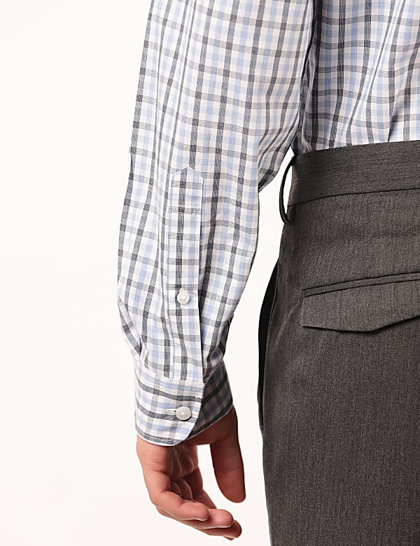 Pure Cotton Checked Botton Down Neck Shirt