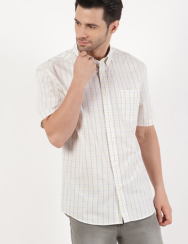Cotton Button Down Collar Shirt