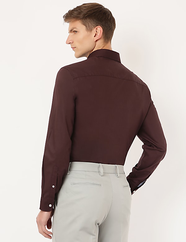 Pure Cotton Plain Button Down Collar Shirt