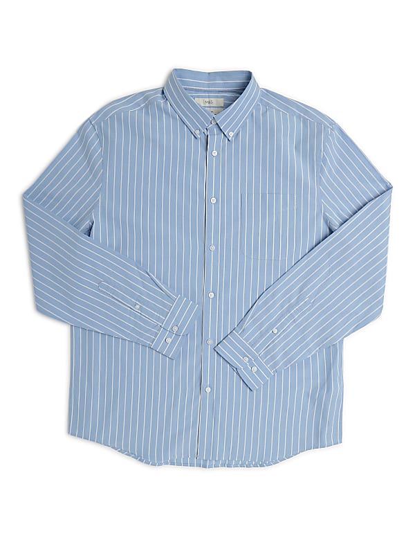 Pure Cotton Striped Button Down Shirt