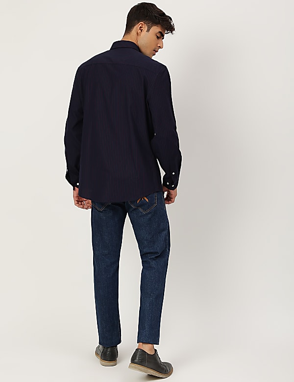 Pure Cotton Striped Buttondown Collar Shirt