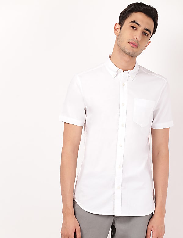 Plain Oxford Short Sleeve Shirt