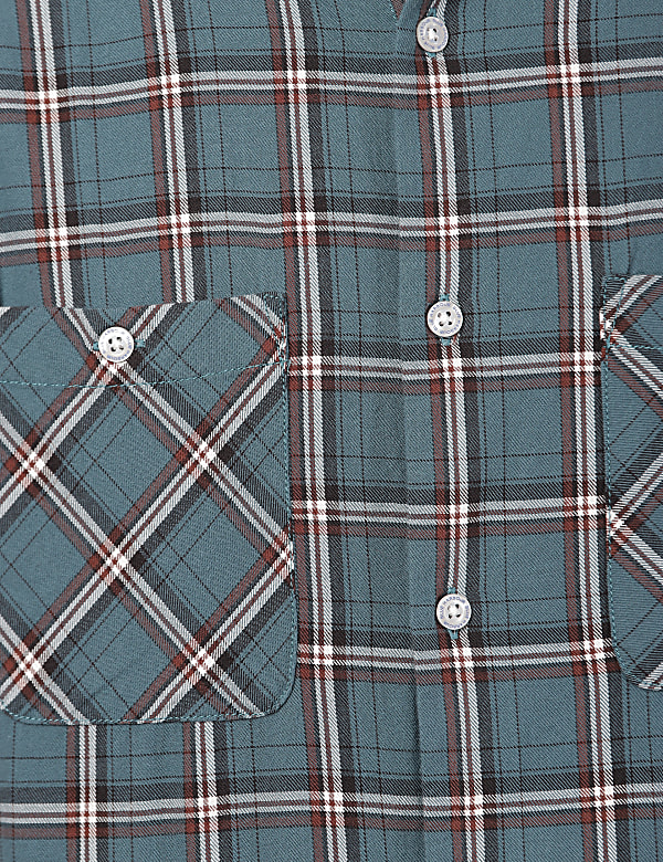Pure Cotton Checks Button Down Collar Shirt