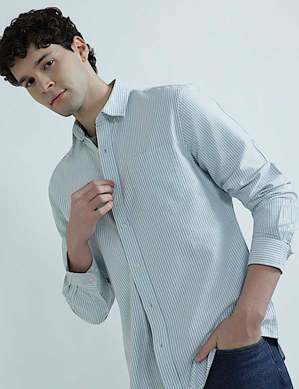Ultimate Pure Cotton Striped Oxford Shirt