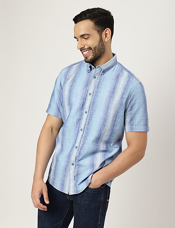 Pure Cotton Printed Collared Shirt