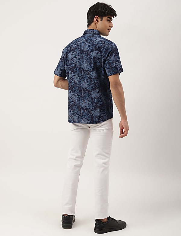 Pure Cotton Printed Buttondown Collar Shirt