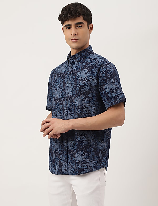 Pure Cotton Printed Buttondown Collar Shirt