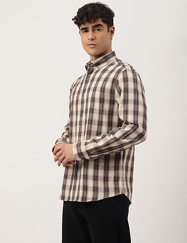 Flannel Brushed Cotton Check Shirt
