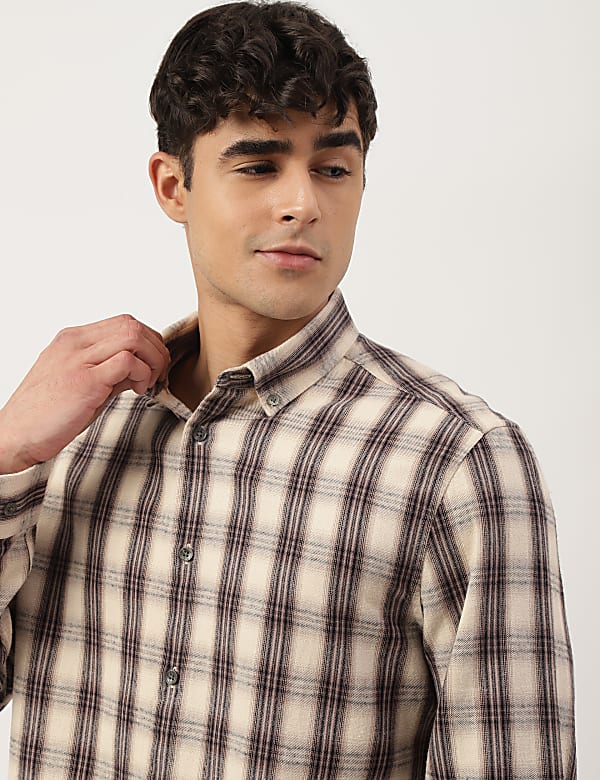 Flannel Brushed Cotton Check Shirt