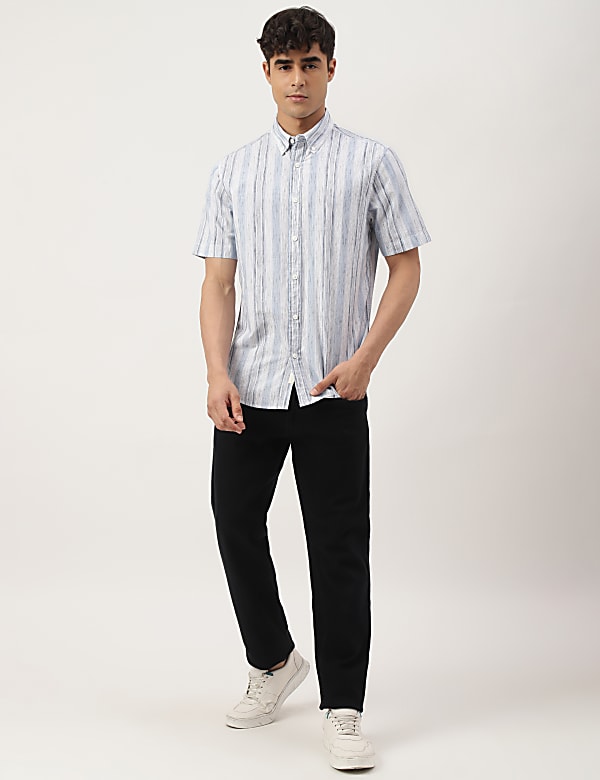Cotton Mix Printed Buttondown Collar Shirt