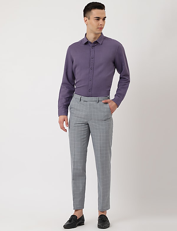 Linen Mix Plain Spread Collar Shirt