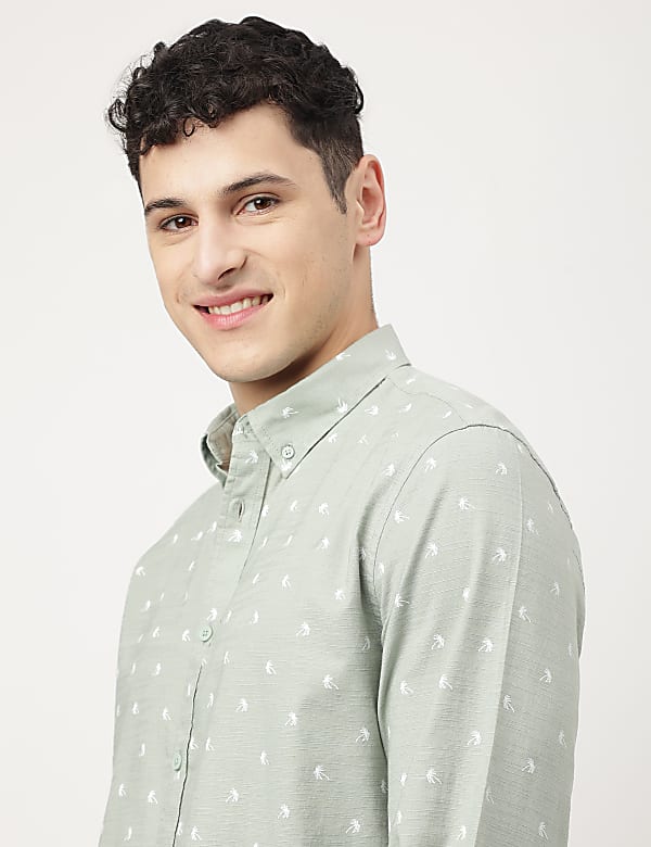 Pure Cotton Button-down Collar Shirt